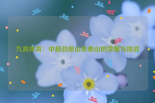 九游體育：中超勁旅山東泰山的榮耀與挑戰